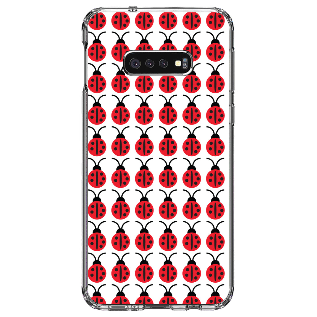 Red White Black Lady Bugs Clear Shockproof iPhone Case, view 18