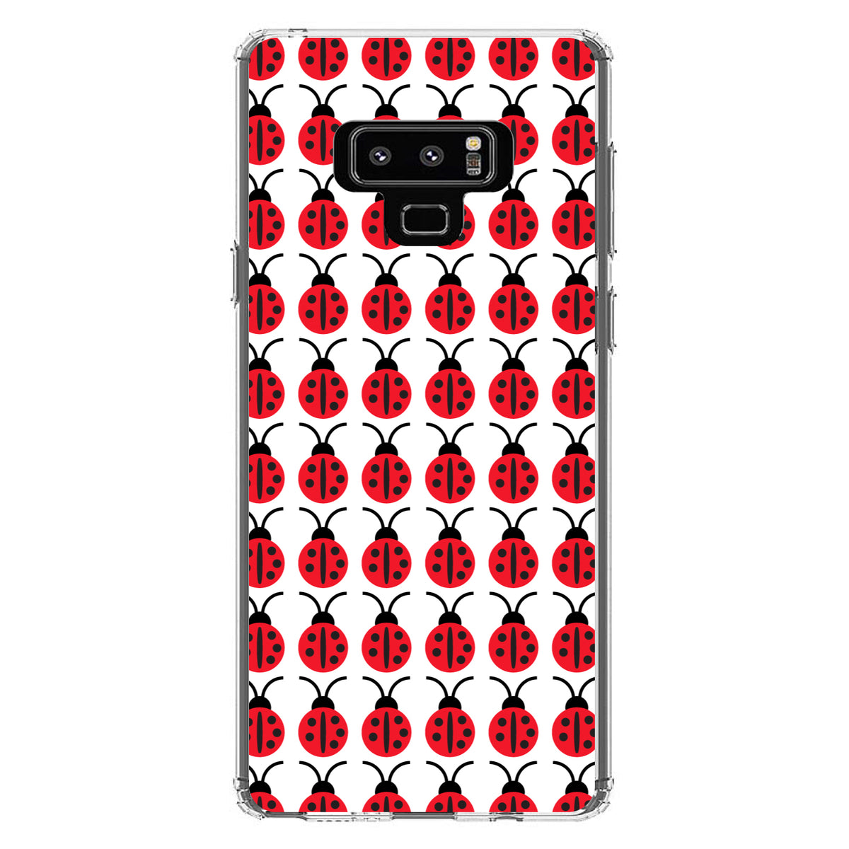 Red White Black Lady Bugs Clear Shockproof iPhone Case, view 11
