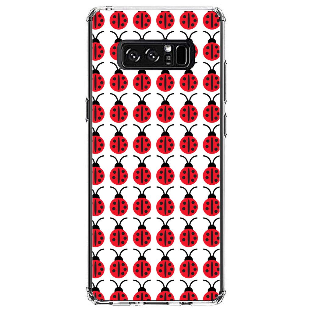 Red White Black Lady Bugs Clear Shockproof iPhone Case, view 12