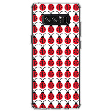 DistinctInk® Clear Shockproof Hybrid Case for Apple iPhone / Samsung Galaxy / Google Pixel - Red White Black Lady Bugs