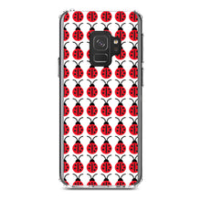DistinctInk® Clear Shockproof Hybrid Case for Apple iPhone / Samsung Galaxy / Google Pixel - Red White Black Lady Bugs