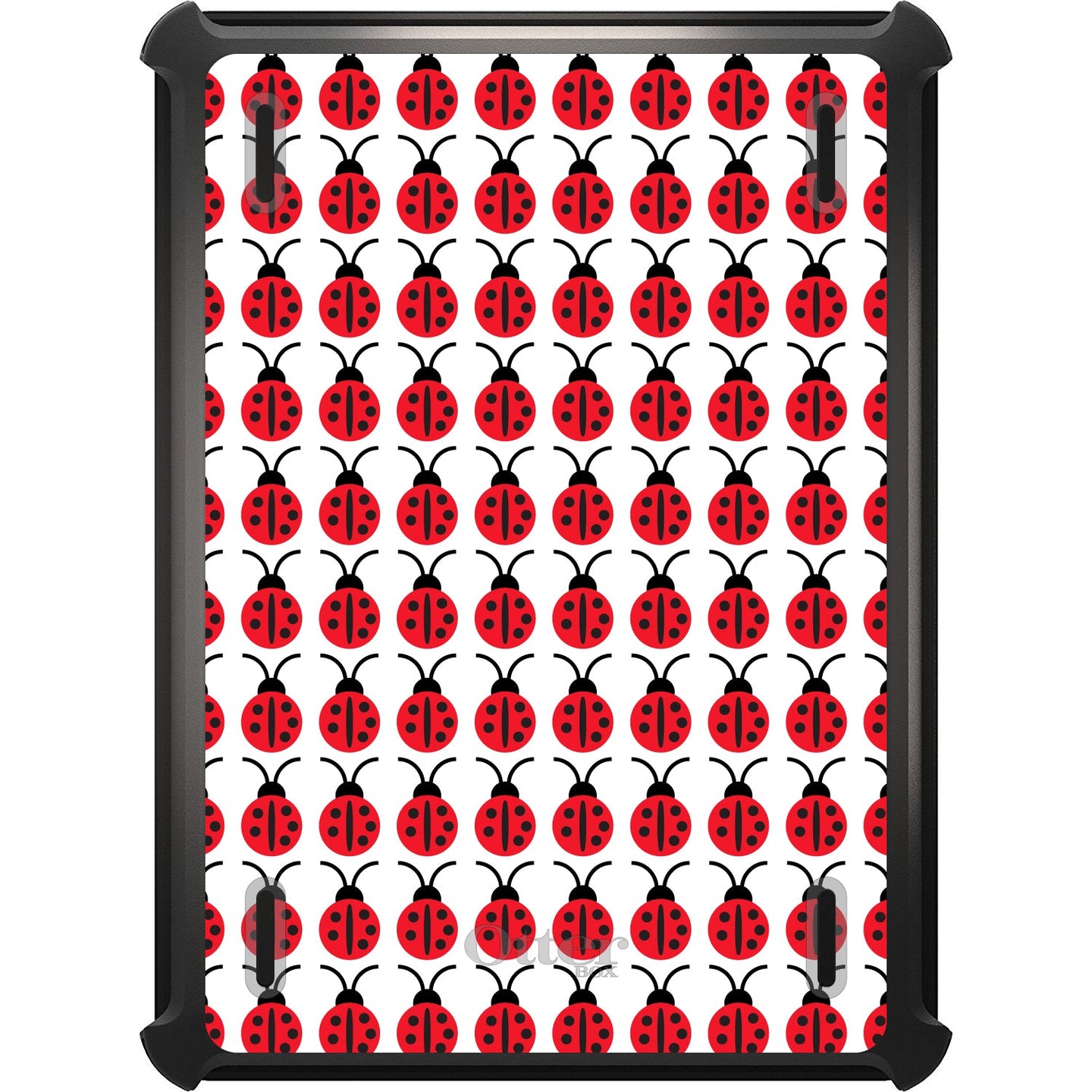 DistinctInk™ OtterBox Defender Series Case for Apple iPad / iPad Pro / iPad Air / iPad Mini - Red White Black Lady Bugs