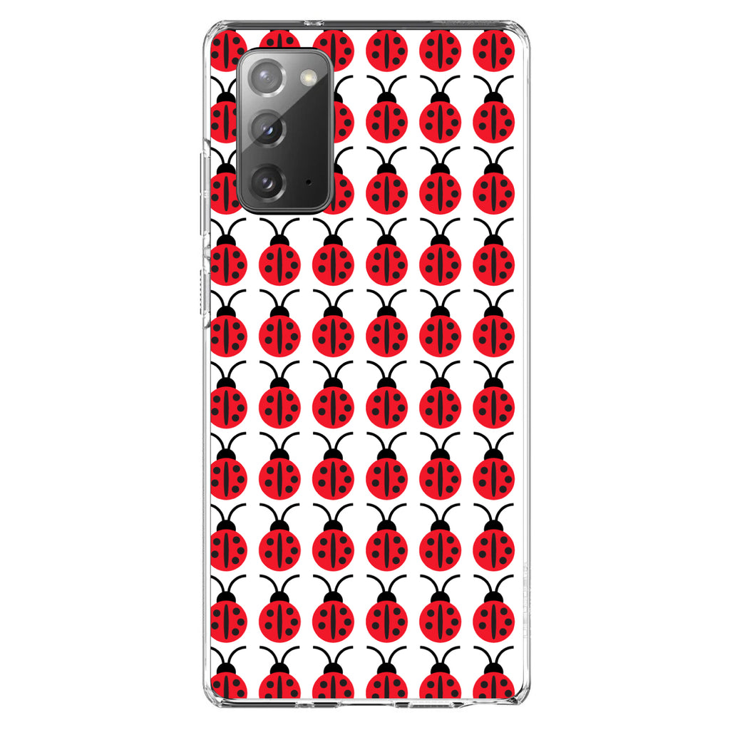 Red White Black Lady Bugs Clear Shockproof iPhone Case, view 7
