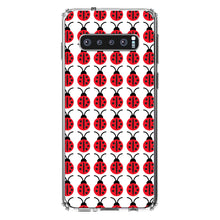 DistinctInk® Clear Shockproof Hybrid Case for Apple iPhone / Samsung Galaxy / Google Pixel - Red White Black Lady Bugs