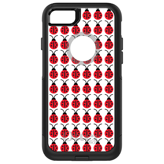 DistinctInk OtterBox Commuter Series Case for Apple iPhone or Samsung Galaxy - Red White Black Lady Bugs