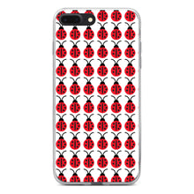 DistinctInk® Clear Shockproof Hybrid Case for Apple iPhone / Samsung Galaxy / Google Pixel - Red White Black Lady Bugs