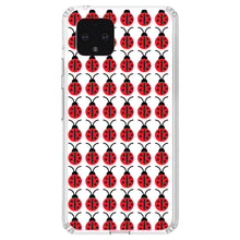 DistinctInk® Clear Shockproof Hybrid Case for Apple iPhone / Samsung Galaxy / Google Pixel - Red White Black Lady Bugs