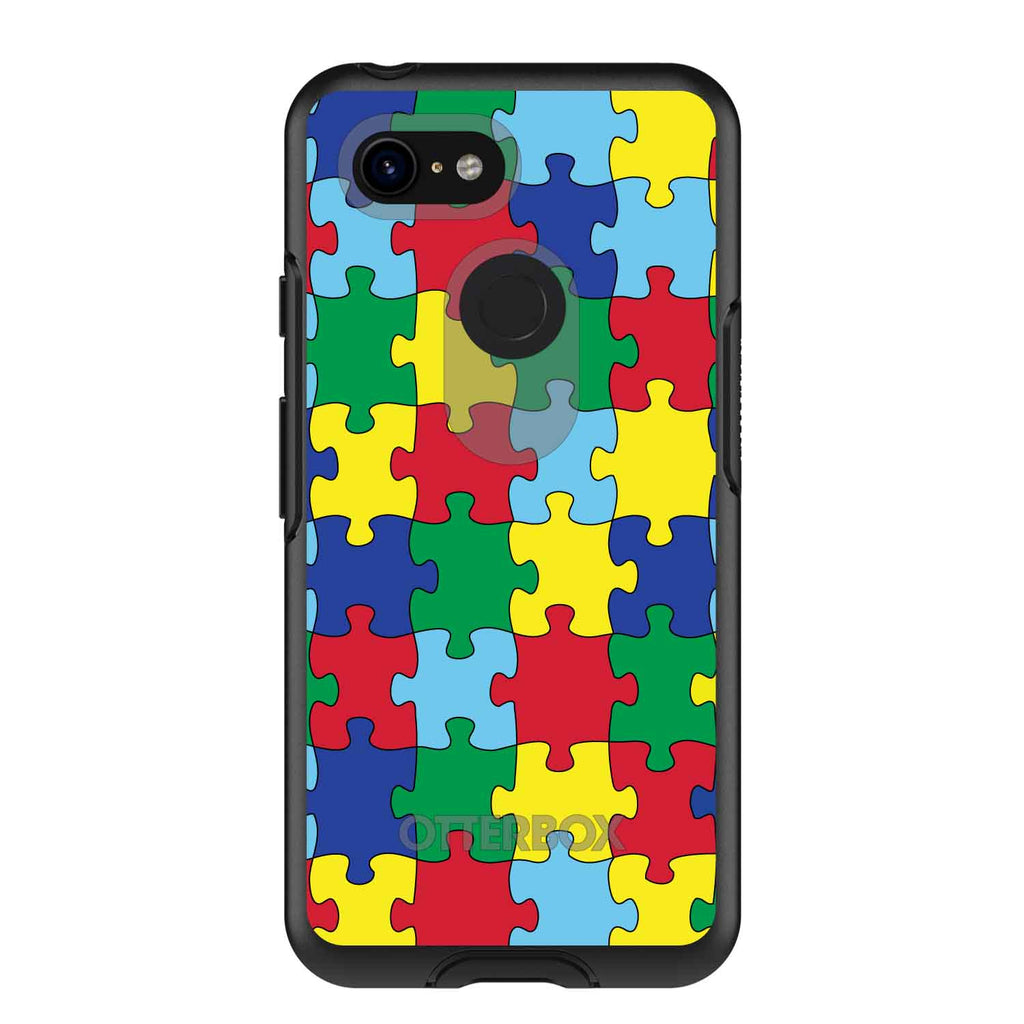 Primary Color Puzzle Pieces Autism OtterBox Symmetry Case for iPhone & Galaxy, view 15