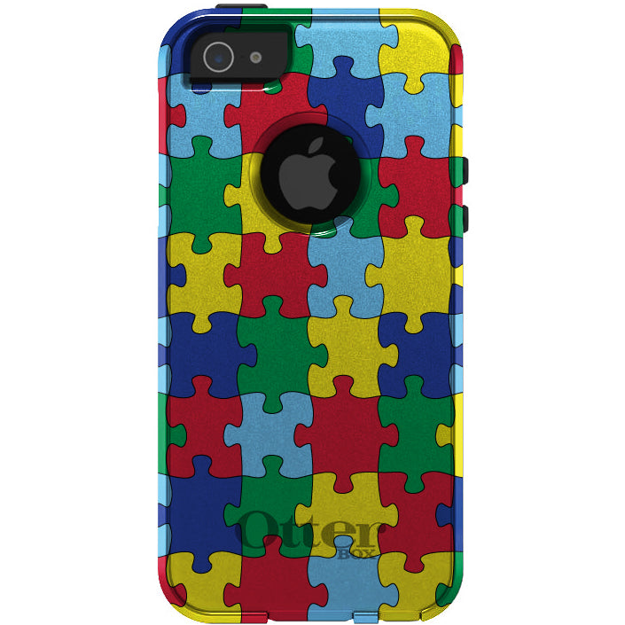 Primary Color Puzzle Pieces Autism OtterBox Commuter Case for iPhone & Galaxy, view 5