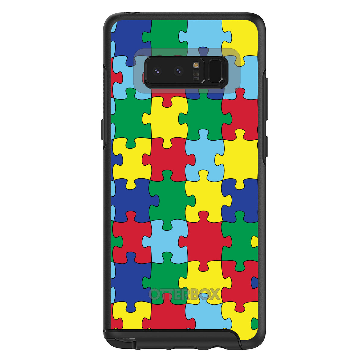 Primary Color Puzzle Pieces Autism OtterBox Symmetry Case for iPhone & Galaxy, view 14