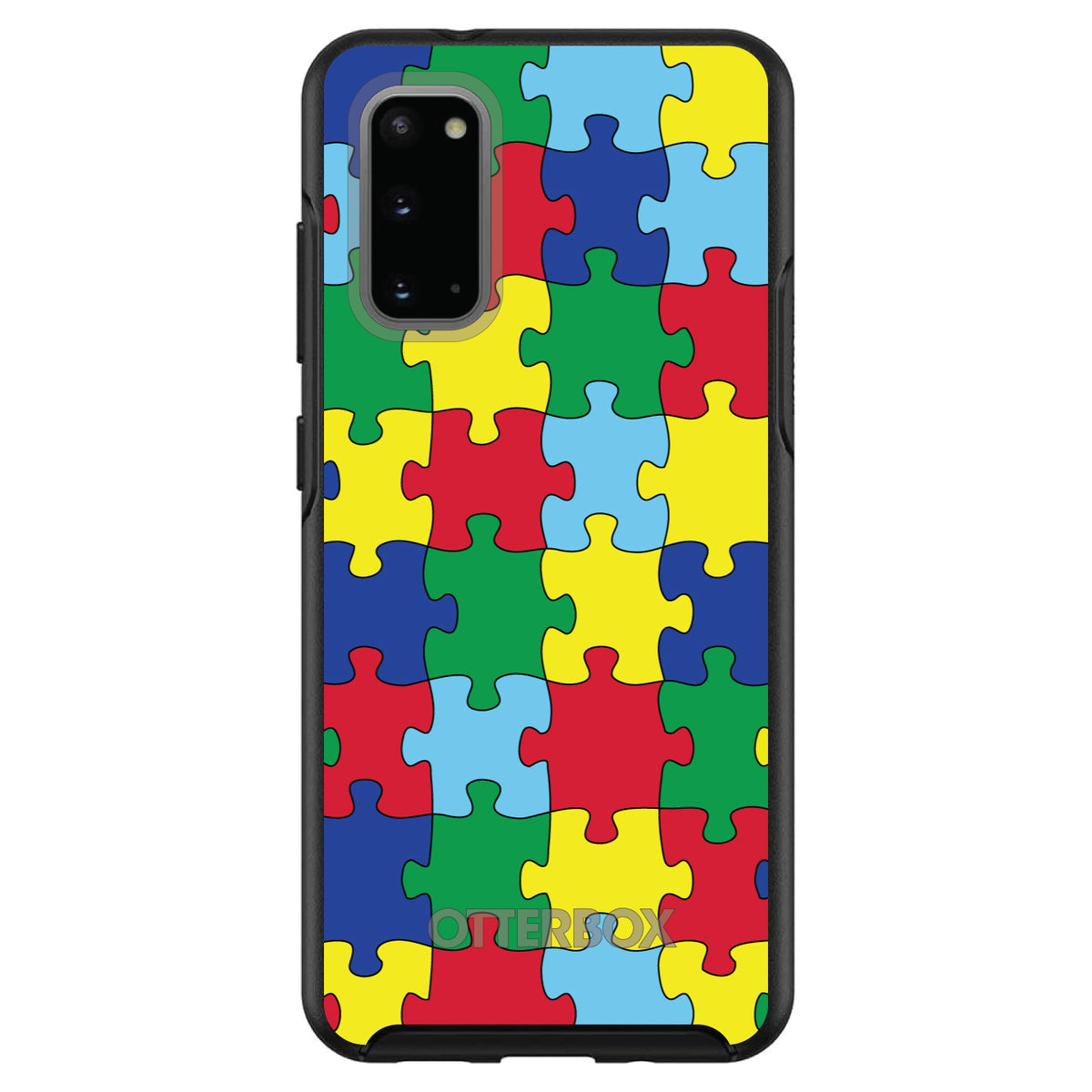 Primary Color Puzzle Pieces Autism OtterBox Symmetry Case for iPhone & Galaxy, view 5