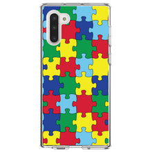 DistinctInk® Clear Shockproof Hybrid Case for Apple iPhone / Samsung Galaxy / Google Pixel - Primary Color Puzzle Pieces Autism