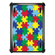 DistinctInk™ OtterBox Defender Series Case for Apple iPad / iPad Pro / iPad Air / iPad Mini - Primary Color Puzzle Pieces Autism