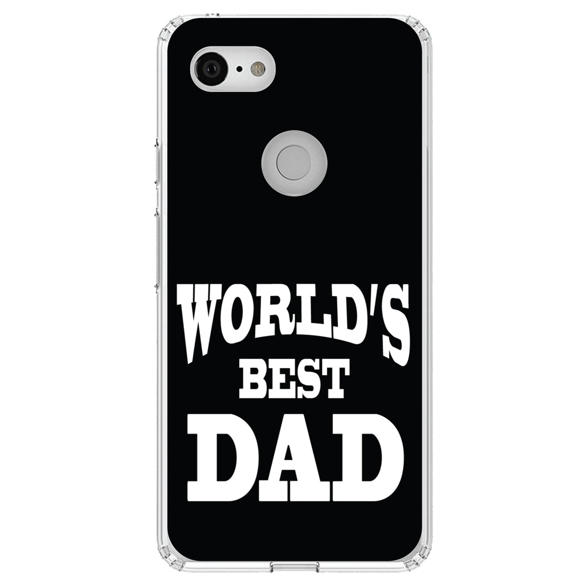 Black White World's Best Dad Clear Shockproof iPhone Case, view 21