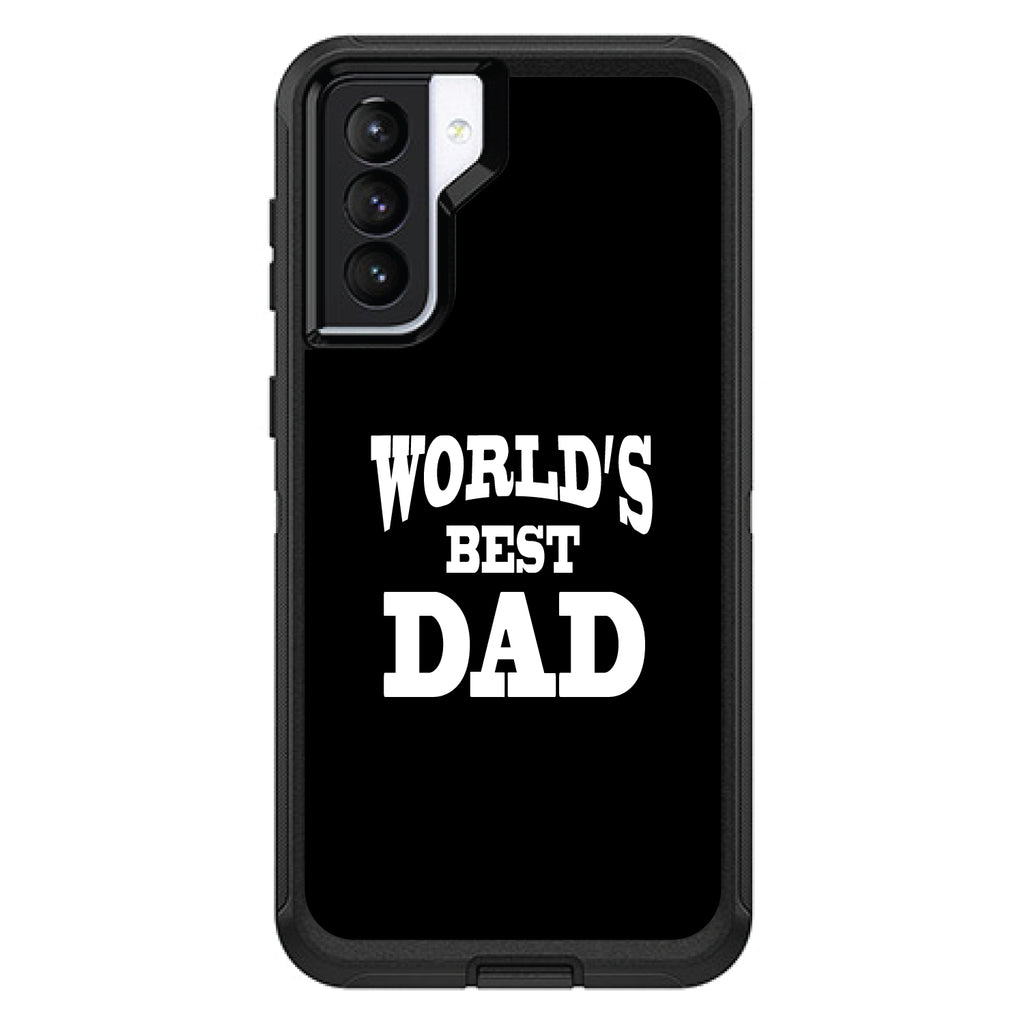 Black White World's Best Dad OtterBox Defender Case for iPhone & Galaxy, view 5