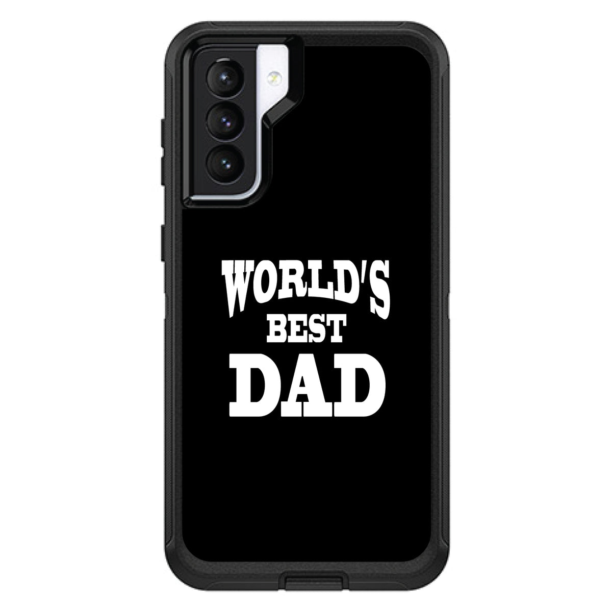Black White World's Best Dad OtterBox Defender Case for iPhone & Galaxy, view 5