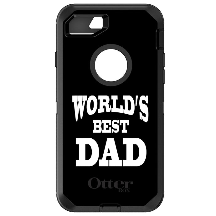 DistinctInk™ OtterBox Defender Series Case for Apple iPhone / Samsung Galaxy / Google Pixel - Black White Worlds Best Dad