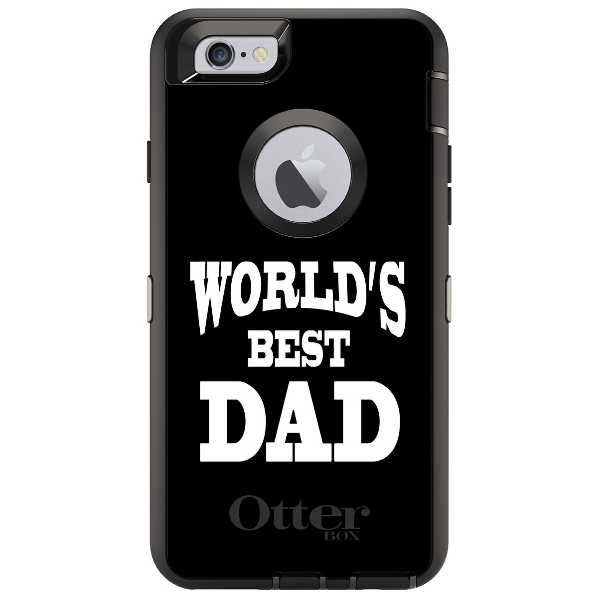 Black White World's Best Dad OtterBox Defender Case for iPhone & Galaxy, view 4