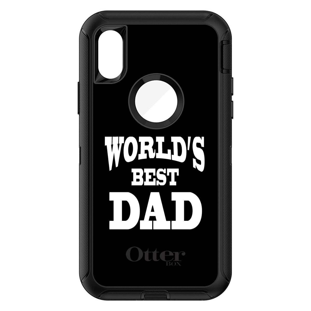 Black White World's Best Dad OtterBox Defender Case for iPhone & Galaxy, view 3