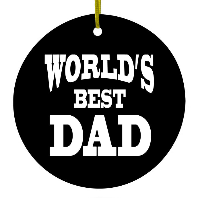 Black White World's Best Dad Ceramic Ornament
