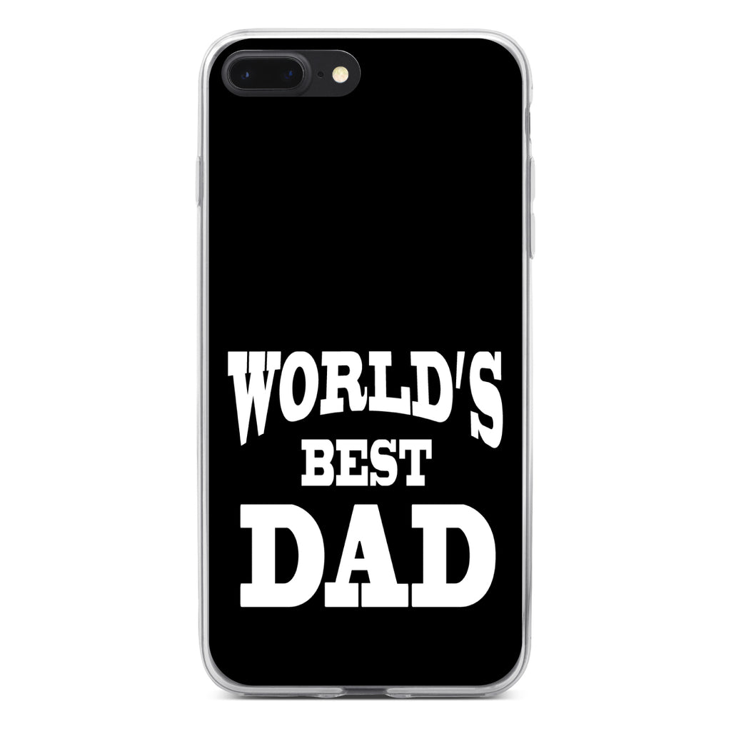 Black White World's Best Dad Clear Shockproof iPhone Case, view 6