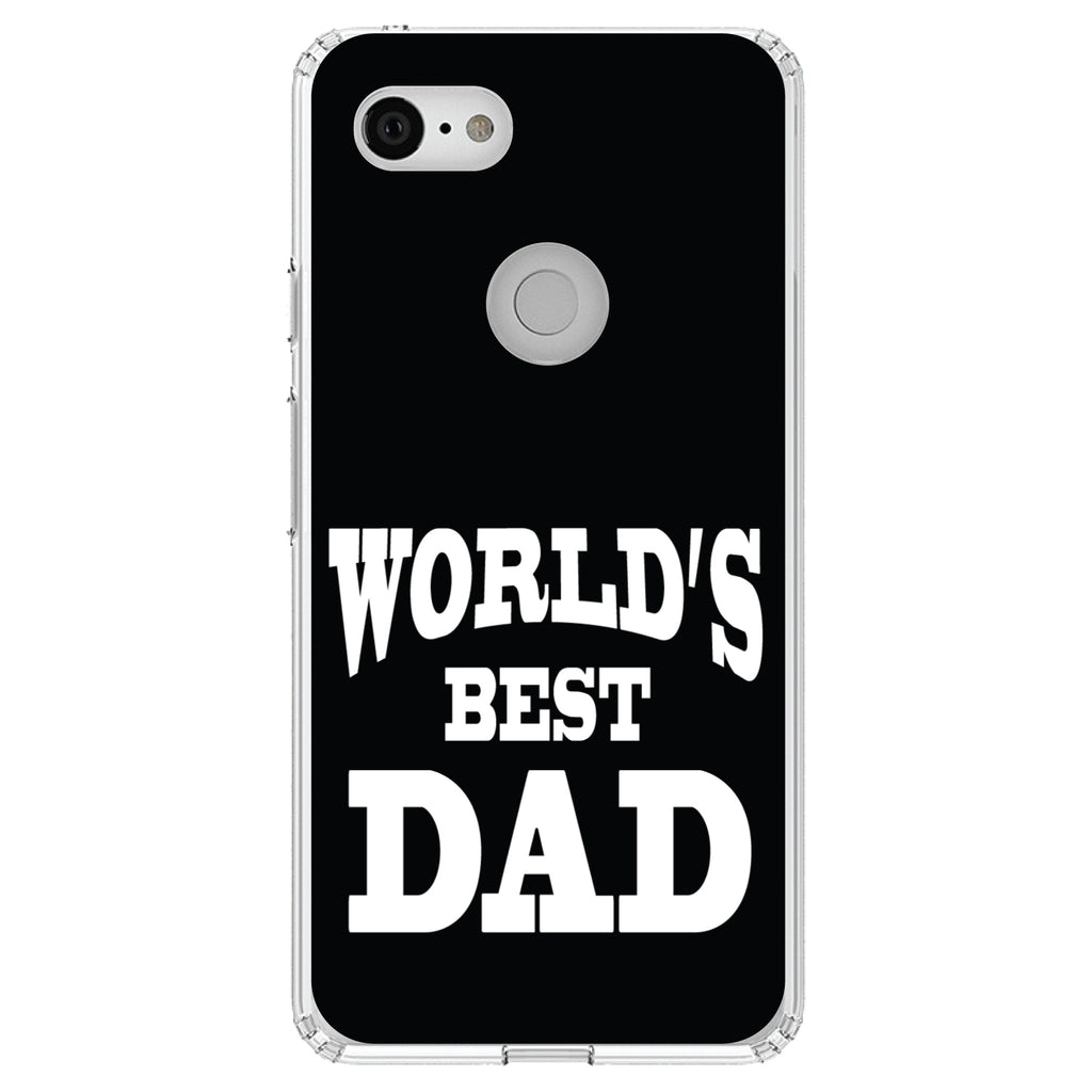 Black White World's Best Dad Clear Shockproof iPhone Case, view 22