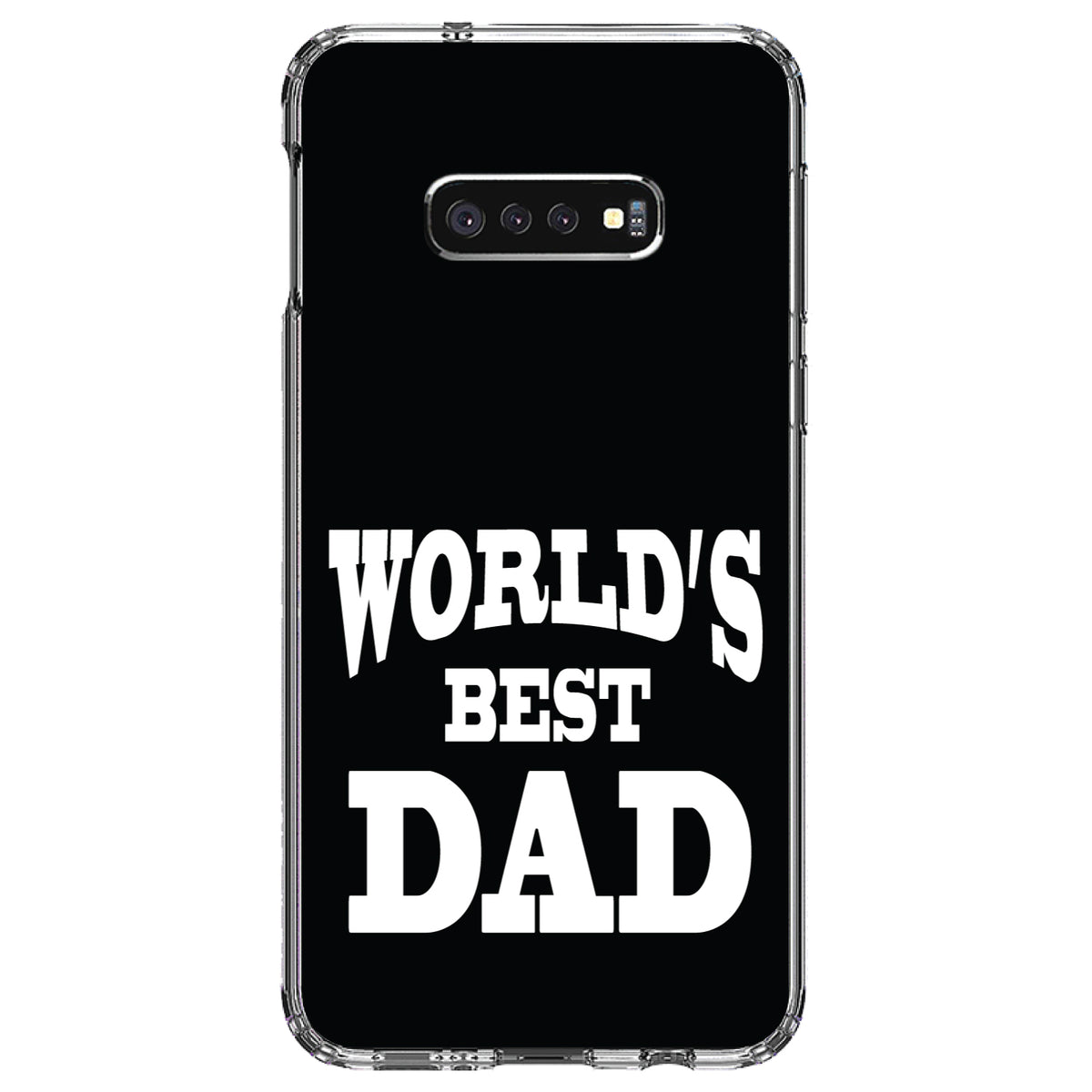 Black White World's Best Dad Clear Shockproof iPhone Case, view 18