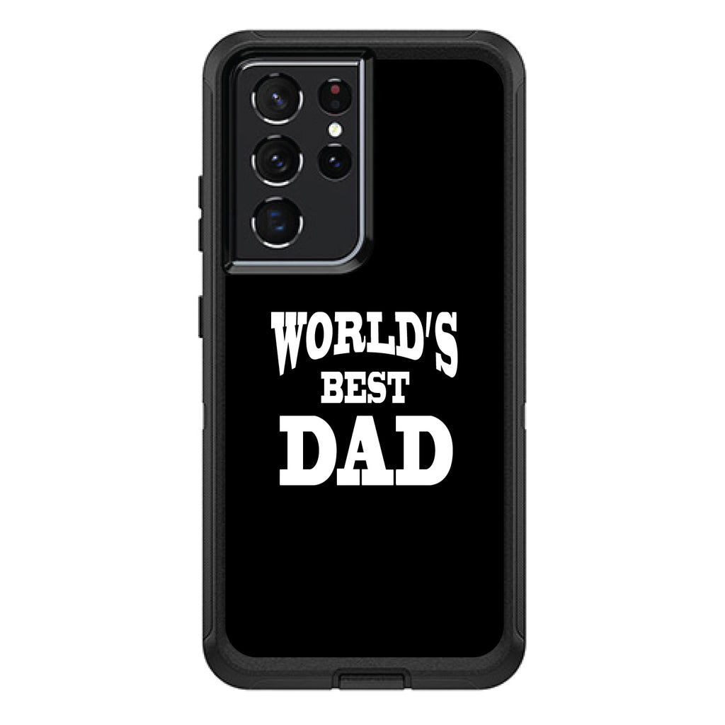 Black White World's Best Dad OtterBox Defender Case for iPhone & Galaxy, view 7