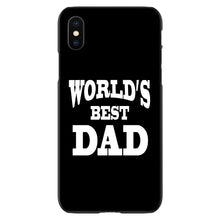 DistinctInk® Hard Plastic Snap-On Case for Apple iPhone or Samsung Galaxy - Black White Worlds Best Dad