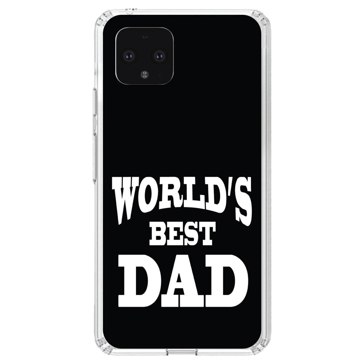 Black White World's Best Dad Clear Shockproof iPhone Case, view 23