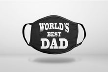 Black White World's Best Dad - 3-Ply Reusable Soft Face Mask Covering, Unisex, Cotton Inner Layer