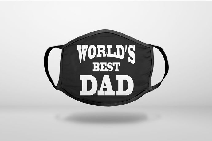 Black White World's Best Dad - 3-Ply Reusable Soft Face Mask Covering, Unisex, Cotton Inner Layer