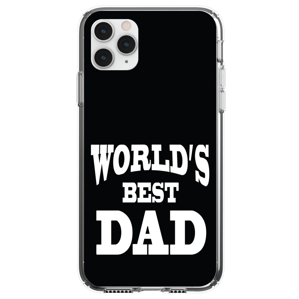 Black White World's Best Dad Clear Shockproof iPhone Case