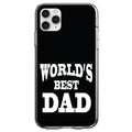 Black White World's Best Dad Clear Shockproof iPhone Case