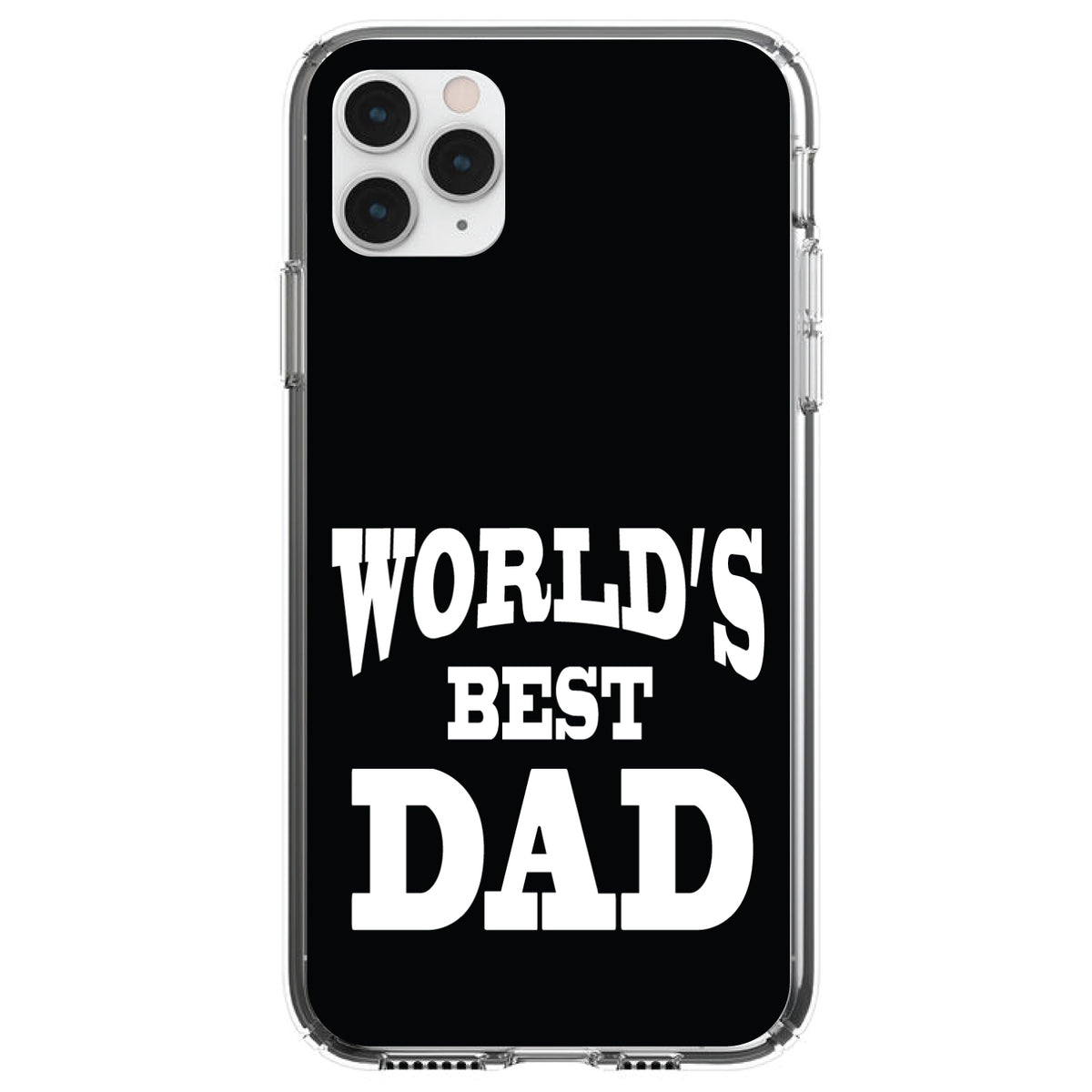 Black White World's Best Dad Clear Shockproof iPhone Case