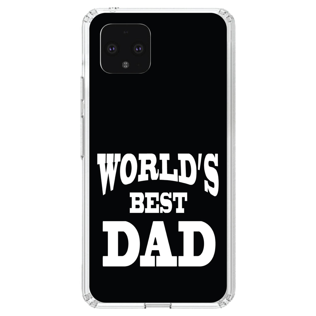 Black White World's Best Dad Clear Shockproof iPhone Case, view 24