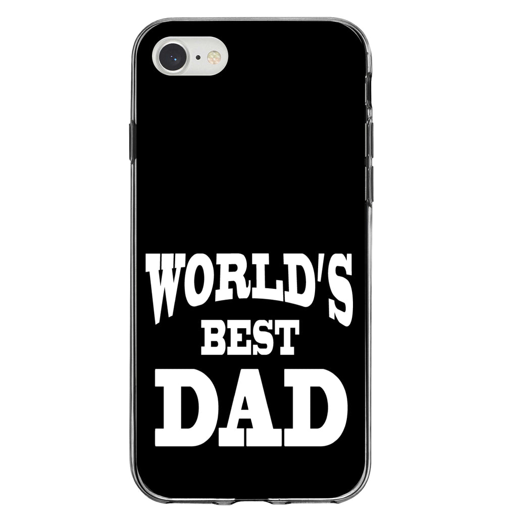 Black White World's Best Dad Clear Shockproof iPhone Case, view 5