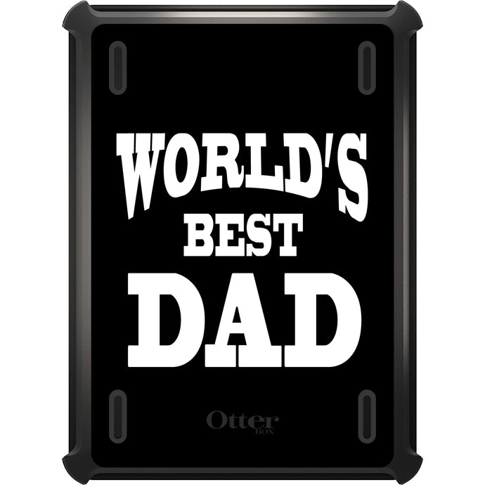 DistinctInk™ OtterBox Defender Series Case for Apple iPad / iPad Pro / iPad Air / iPad Mini - Black White Worlds Best Dad