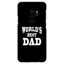 DistinctInk® Hard Plastic Snap-On Case for Apple iPhone or Samsung Galaxy - Black White Worlds Best Dad