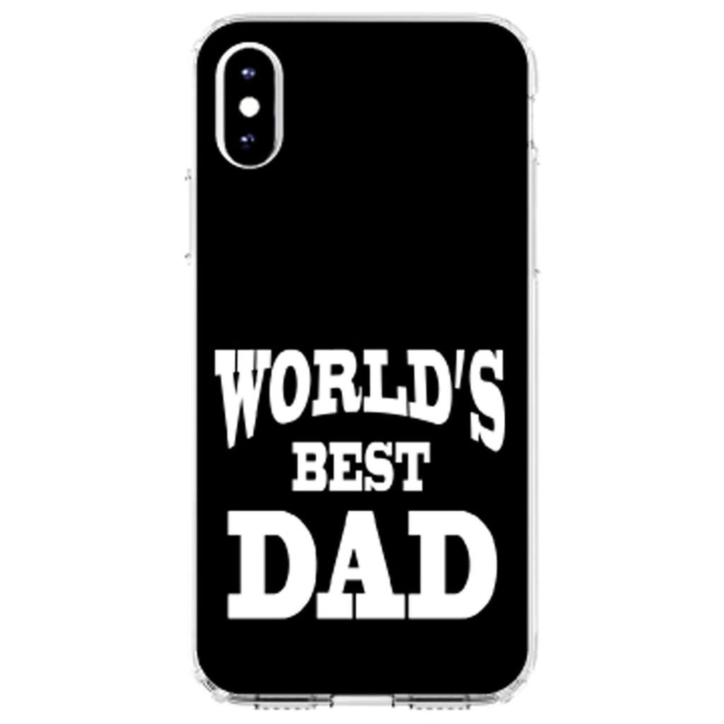 Black White World's Best Dad Clear Shockproof iPhone Case, view 4