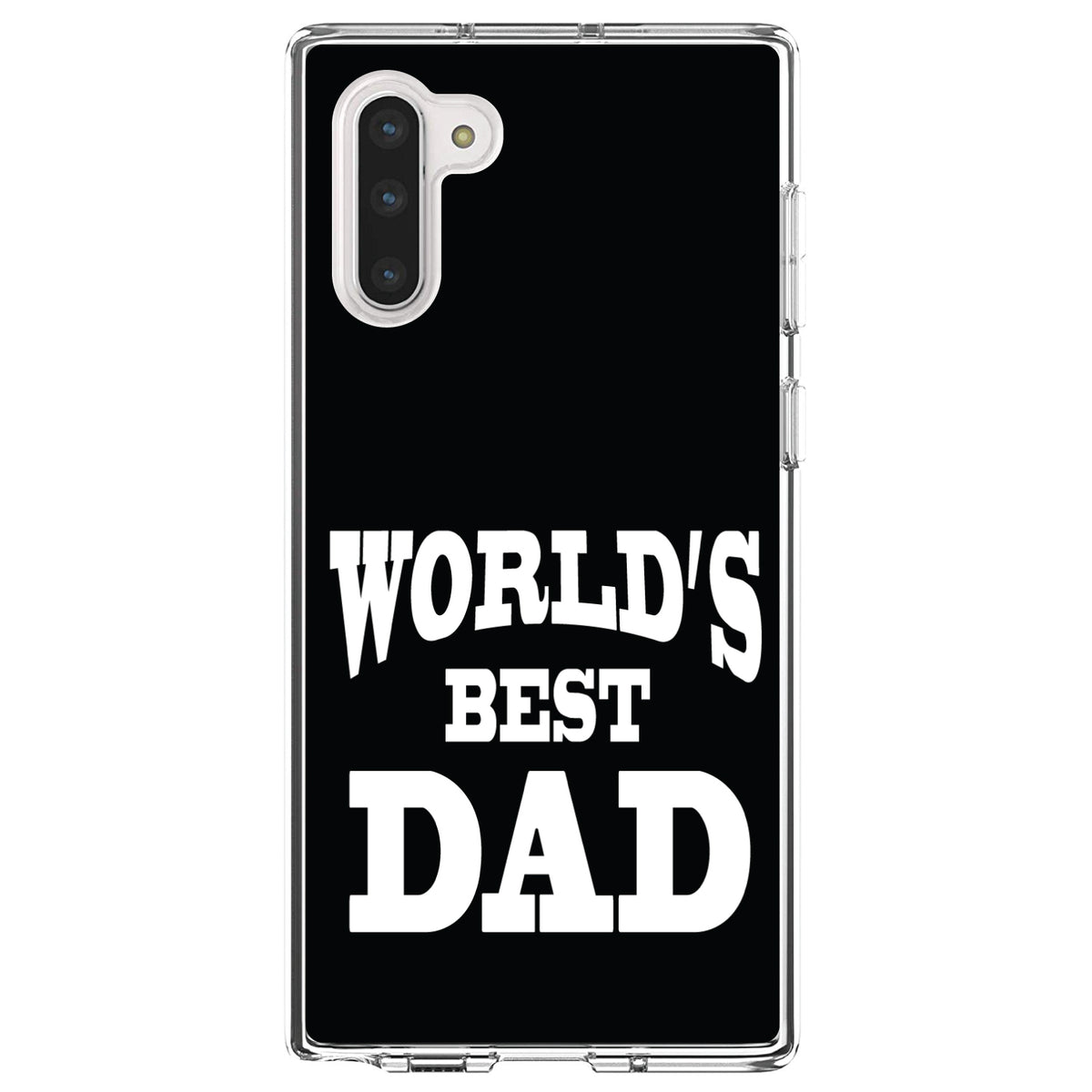 Black White World's Best Dad Clear Shockproof iPhone Case, view 9