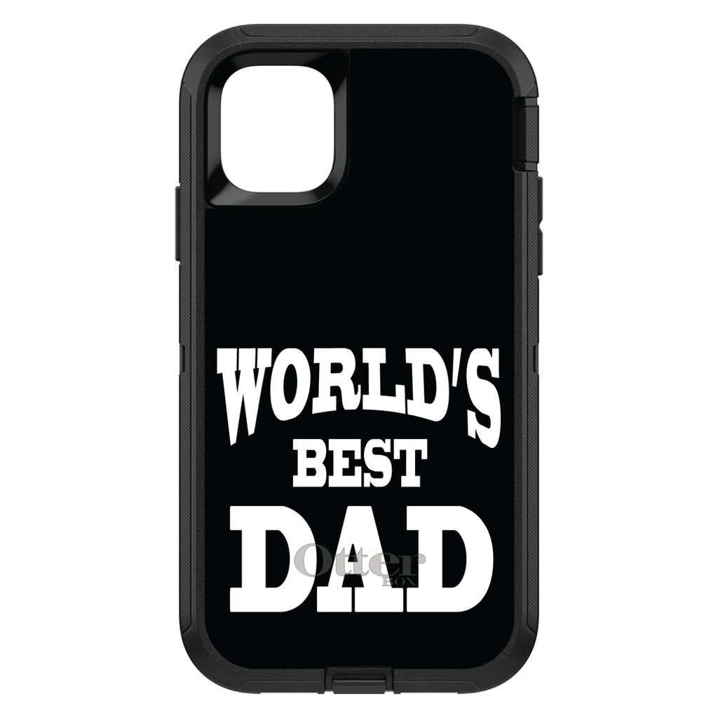 Black White World's Best Dad OtterBox Defender Case for iPhone & Galaxy, view 2