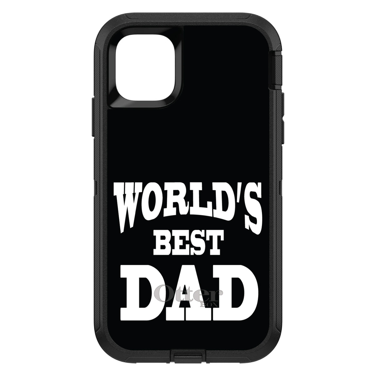 Black White World's Best Dad OtterBox Defender Case for iPhone & Galaxy, view 2