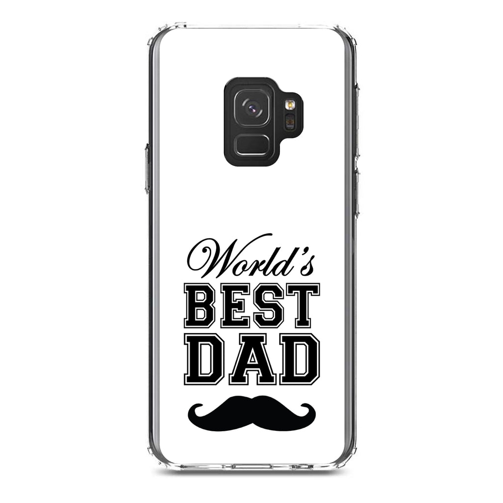 Black World's Best Dad Moustache Clear Shockproof iPhone Case, view 19