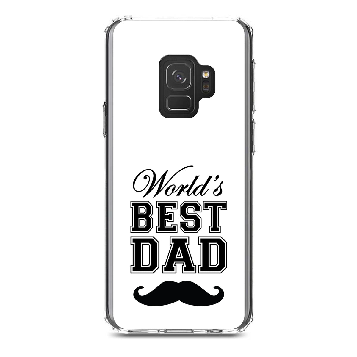 Black World's Best Dad Moustache Clear Shockproof iPhone Case, view 19