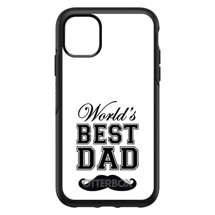 DistinctInk™ OtterBox Symmetry Series Case for Apple iPhone / Samsung Galaxy / Google Pixel - Black Worlds Best Dad Moustache