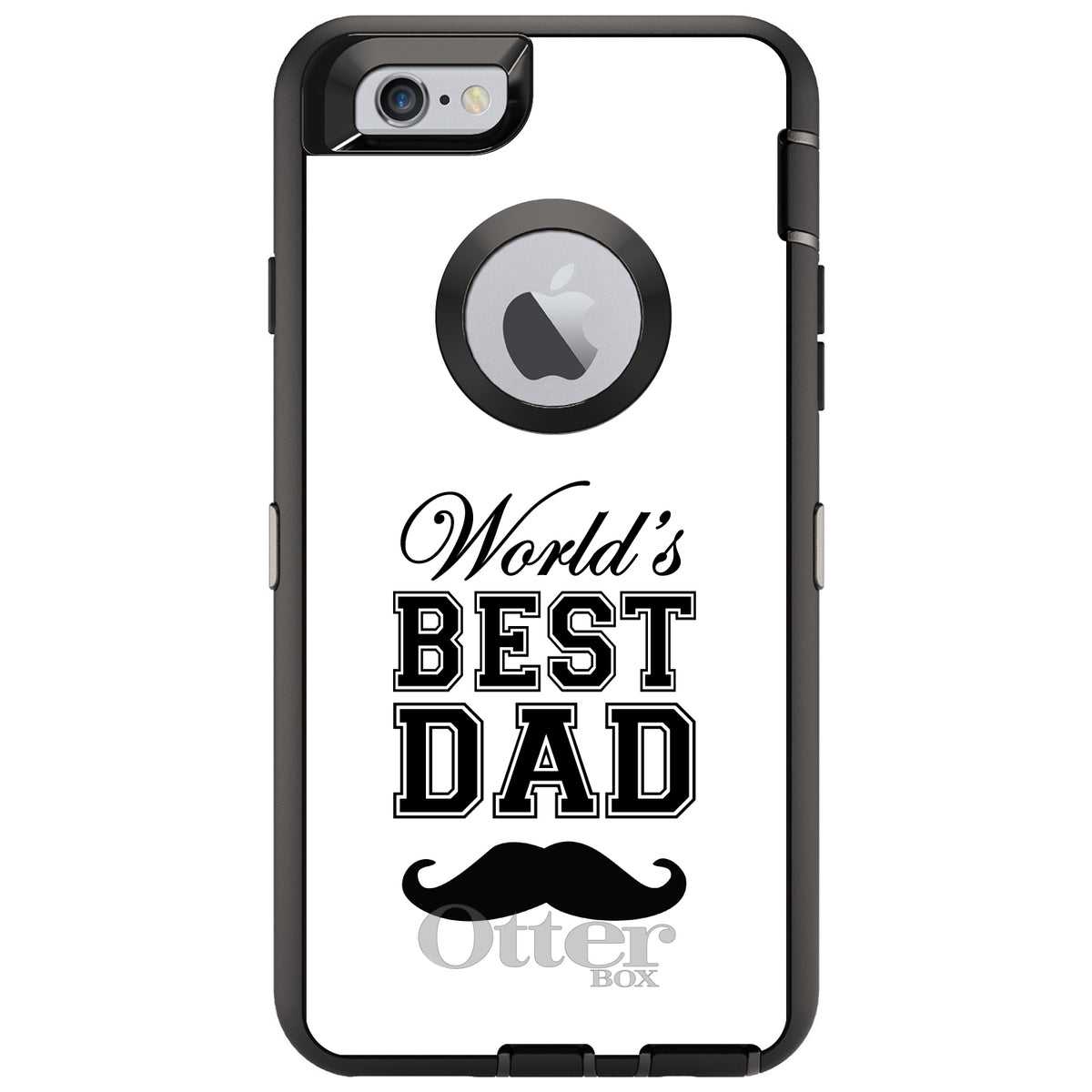 Black World's Best Dad Moustache OtterBox Defender Case for iPhone & Galaxy, view 4