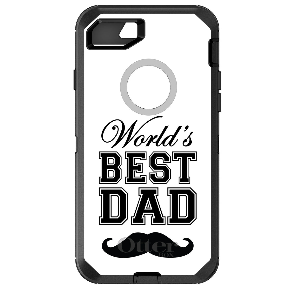 Black World's Best Dad Moustache OtterBox Defender Case for iPhone & Galaxy