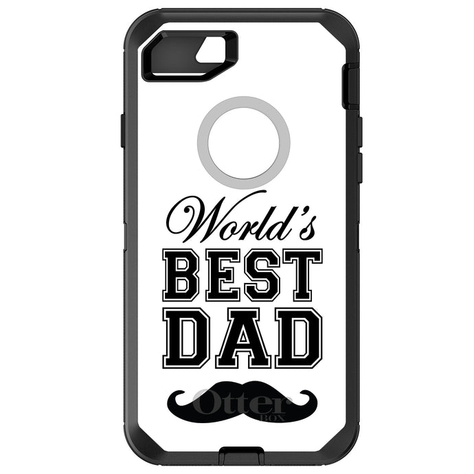 DistinctInk™ OtterBox Defender Series Case for Apple iPhone / Samsung Galaxy / Google Pixel - Black Worlds Best Dad Moustache