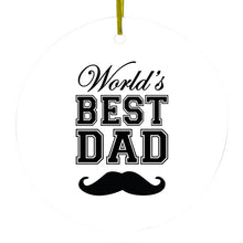 Black World's Best Dad Moustache Ceramic Ornament